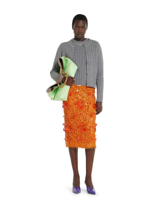 25FW 구찌 립 소프트 울 & 캐시미어 반소매 스웨터 850582XKFAZ1176 GREY - GUCCI