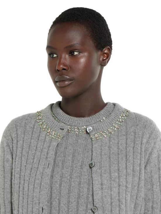 25FW 구찌 립 소프트 울 & 캐시미어 가디건 850583XKFAZ1176 GREY - GUCCI