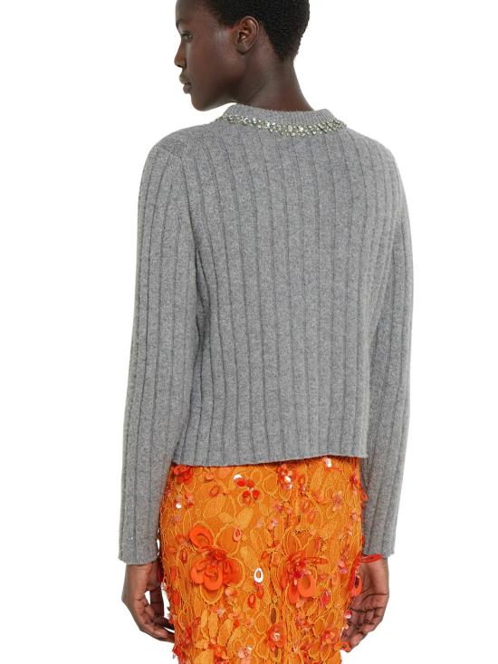 25FW 구찌 립 소프트 울 & 캐시미어 가디건 850583XKFAZ1176 GREY - GUCCI