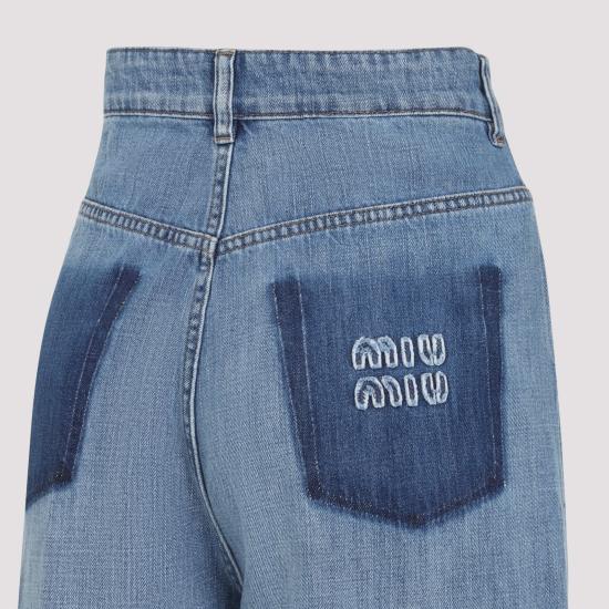 25FW 미우미우 스트레이트 팬츠 GWP394S23217GG F0076 BLUE - MIU MIU