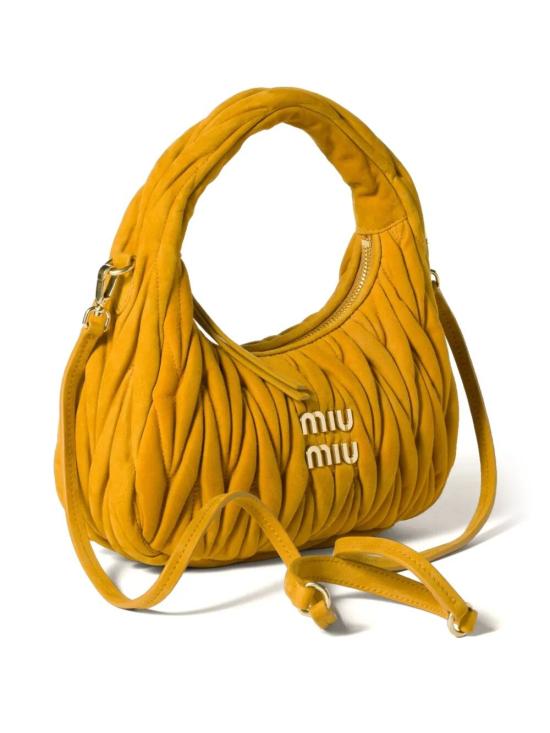 25SS 미우미우 마틀라쎄 완더 레더 토트백 5BC125VOOYAB7O F0R55 YELLOW ORANGE - MIU MIU