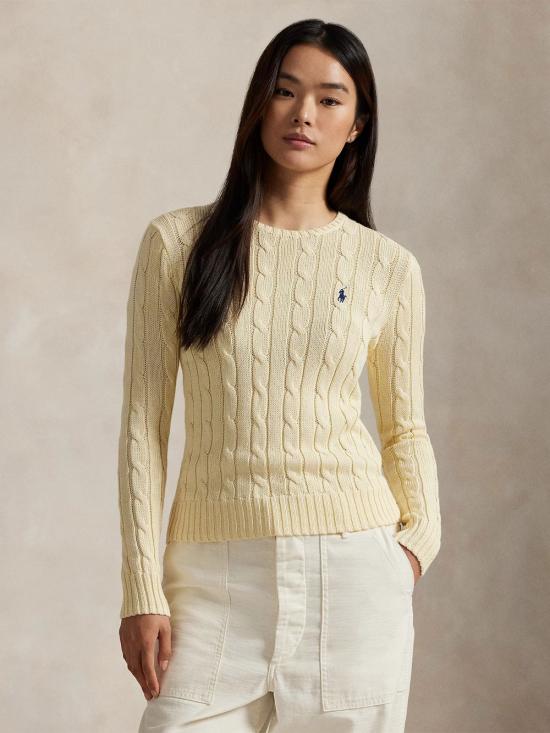 26SS 폴로 랄프로렌 폴로 자수 케이블 니트 스웨터 211971869 015 NUDE NEUTRALS - POLO RALPH LAUREN