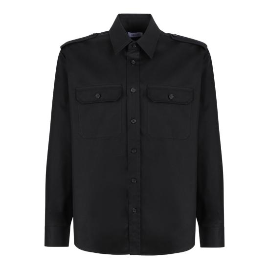 25FW 알렉산더 맥퀸 긴팔 셔츠 832666QSABY1000 BLACK