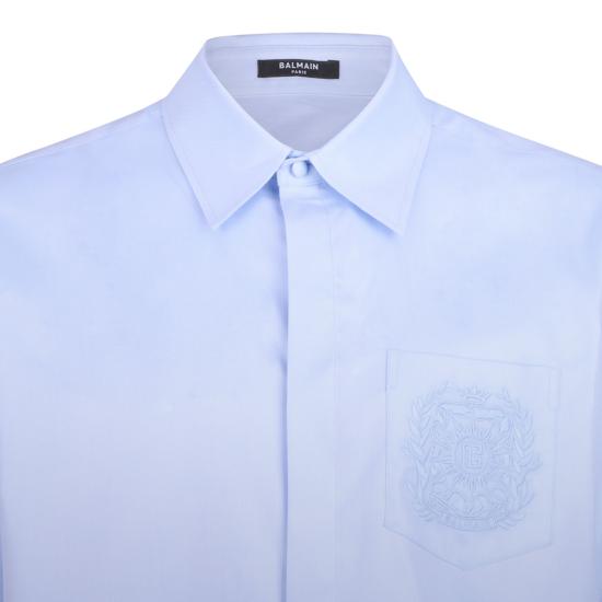 25FW 발망 긴팔 셔츠 FH1HS480CG196DT BLEU CIEL - BALMAIN