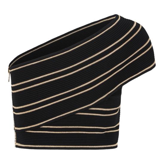 25FW 발망 반팔 티셔츠 FF1AF058KI52EAD NOIR OR - BALMAIN