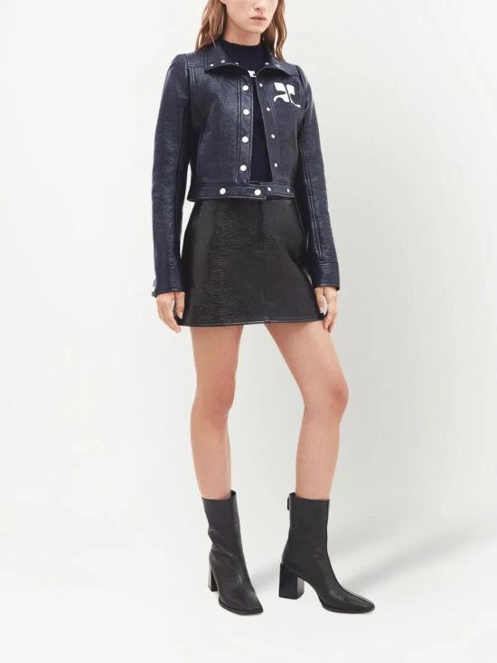 26SS 쿠레쥬 가죽 자켓 PERCBL005VY0014 7075 NAVY - COURREGES