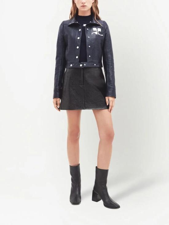 26SS 쿠레쥬 가죽 자켓 PERCBL005VY0014 7075 NAVY - COURREGES