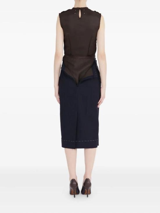 25FW 마르지엘라 미디 원피스 S51DD0040MTN091 524 BLUE CHOCOLATE - MAISON MARGIELA