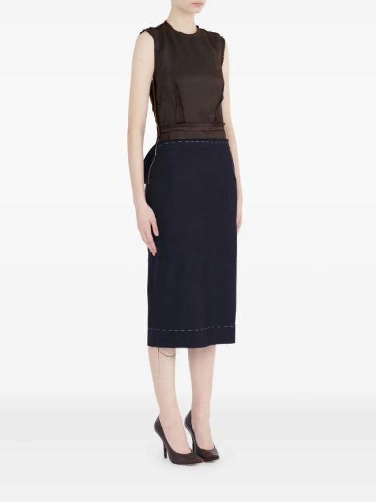 25FW 마르지엘라 미디 원피스 S51DD0040MTN091 524 BLUE CHOCOLATE - MAISON MARGIELA
