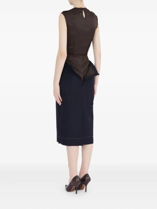 25FW 마르지엘라 미디 원피스 S51DD0040MTN091 524 BLUE CHOCOLATE - MAISON MARGIELA