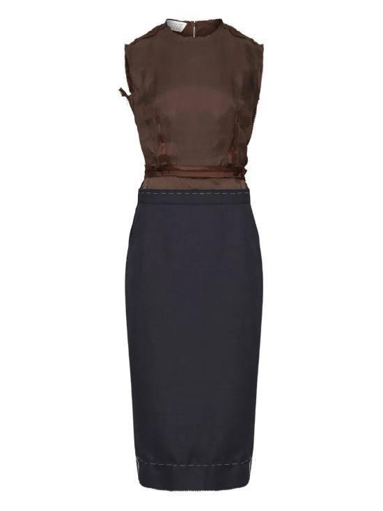 25FW 마르지엘라 미디 원피스 S51DD0040MTN091 524 BLUE CHOCOLATE