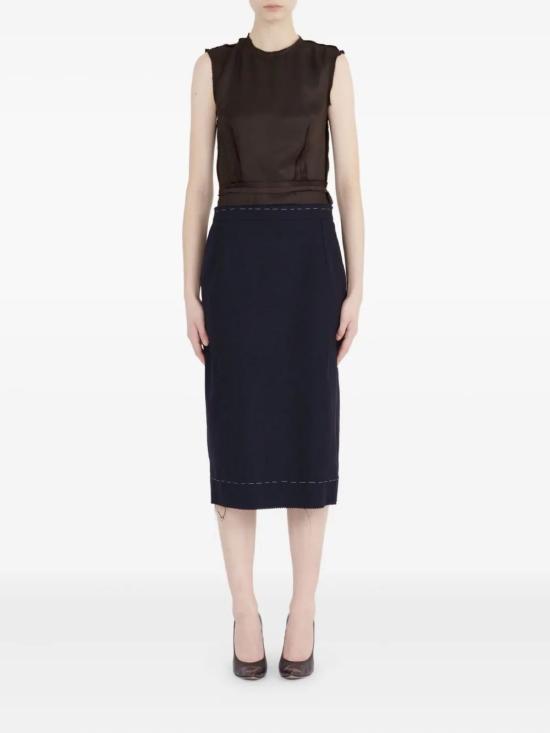 25FW 마르지엘라 미디 원피스 S51DD0040MTN091 524 BLUE CHOCOLATE - MAISON MARGIELA