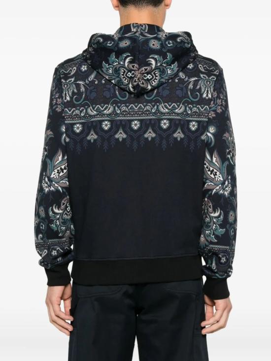 25FW 에트로 후드 티셔츠 MRMB0004AK989 X0883 PRINT ON BLUE BASE - ETRO