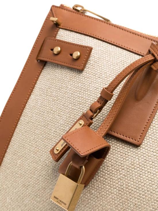 26SS 생로랑 삭 드 주르 씬 라지 리넨 앤 베지터블 탠 레더백 7377412MF6W 2080 NATURALE BRICK - SAINT LAURENT
