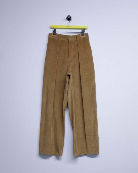  JW앤더슨 스트레이트 팬츠 JW 앤더슨 비스킷 코튼 코듀로이 싱글 플리츠 팬츠 - JW ANDERSON