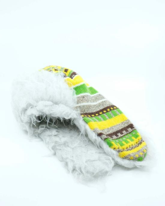  JW앤더슨 이어플랩 캡 JW 앤더슨 메리골드 울 트림 스트라이프 & 퍼 - JW ANDERSON