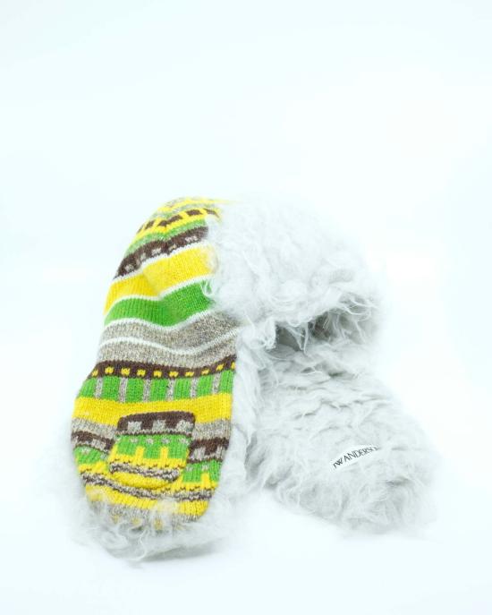  JW앤더슨 이어플랩 캡 JW 앤더슨 메리골드 울 트림 스트라이프 & 퍼