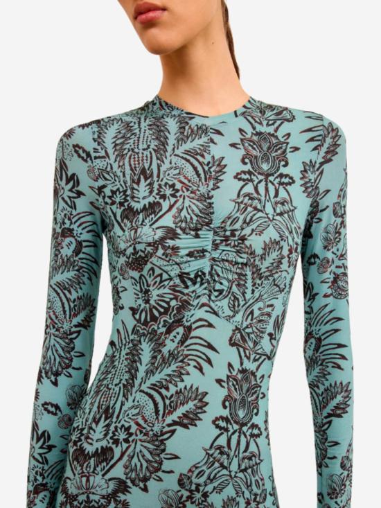  울라 존슨 롱 원피스 나이아 롱슬리브 러칭 드레스 - ULLA JOHNSON