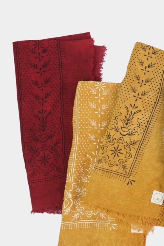  Eco Raw Studio 머플러/스카프 에코 로우 스튜디오 로우 실크 반다나 데저트 골드 X 블랙 잉크 - OTHER BRANDS