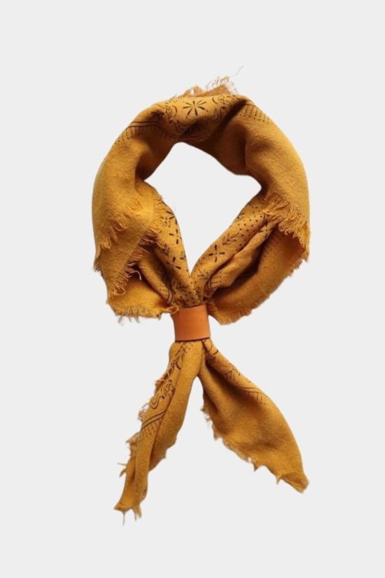  Eco Raw Studio 머플러/스카프 에코 로우 스튜디오 로우 실크 반다나 데저트 골드 X 블랙 잉크
