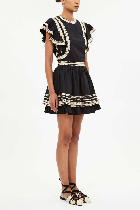  울라 존슨 숏 스커트 아달리 미니 스커트 누아르 - ULLA JOHNSON