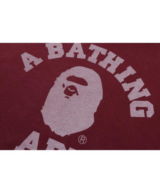  베이프 가먼트 다이 콜리지 풀오버 후드 001PPL801304MBUR BURGUNDY DOM - BAPE