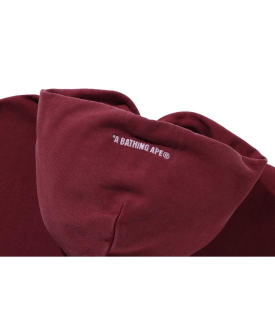  베이프 가먼트 다이 콜리지 풀오버 후드 001PPL801304MBUR BURGUNDY DOM - BAPE