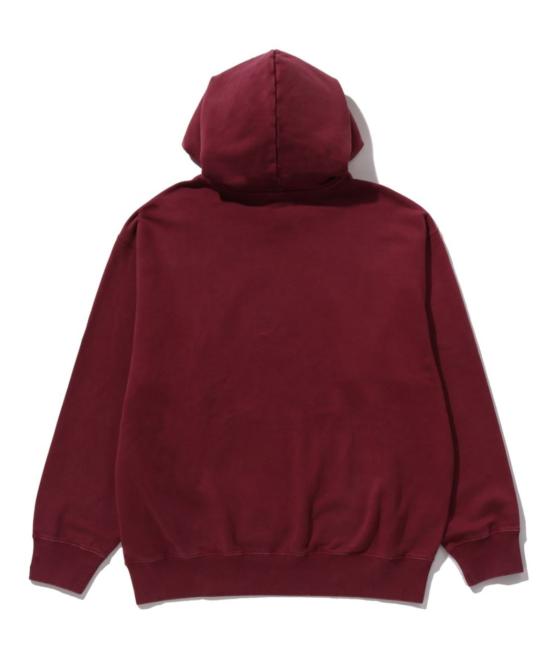  베이프 가먼트 다이 콜리지 풀오버 후드 001PPL801304MBUR BURGUNDY DOM - BAPE