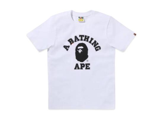  베이프 반팔 티셔츠 001TEL802068LWHT WHITE DOM