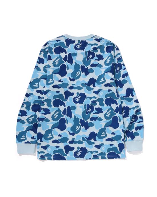  베이프 긴팔 티셔츠 001LTL801006MBLU BLUE DOM - BAPE