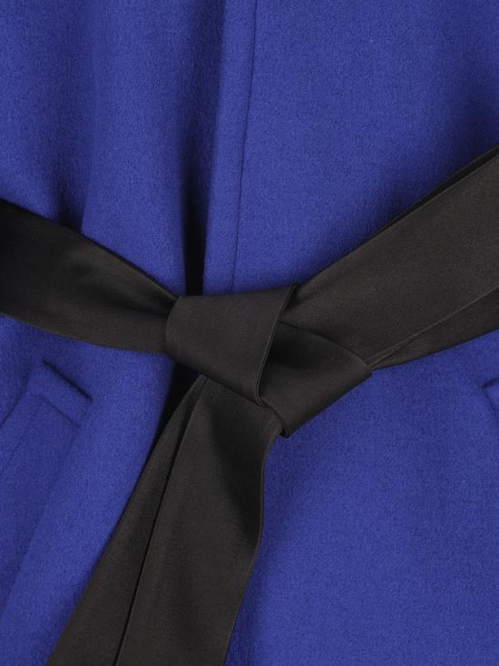 25FW 생로랑 울 소재 박시핏 벨트 코트  850307Y5J784146 AI25 BLEU OUTREMER - SAINT LAURENT