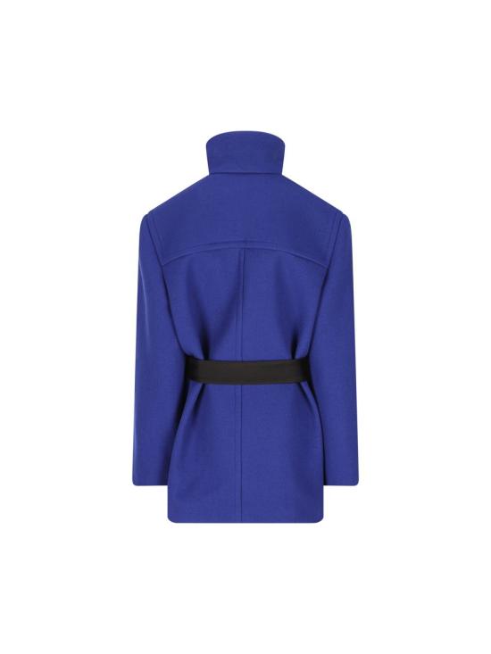 25FW 생로랑 울 소재 박시핏 벨트 코트  850307Y5J784146 AI25 BLEU OUTREMER - SAINT LAURENT