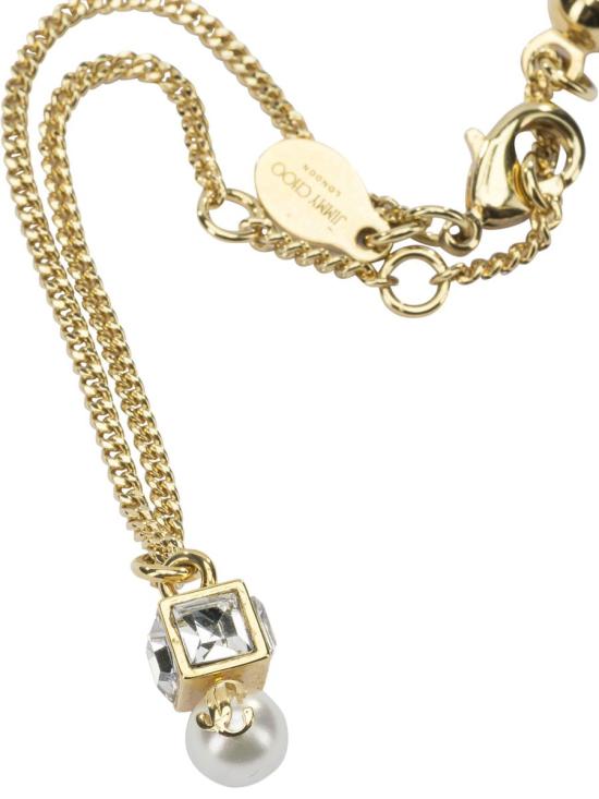 26SS 지미추 팔찌 JC PEARL CUBE BRCLTFTAGOLD WHITE CRYSTAL - JIMMY CHOO
