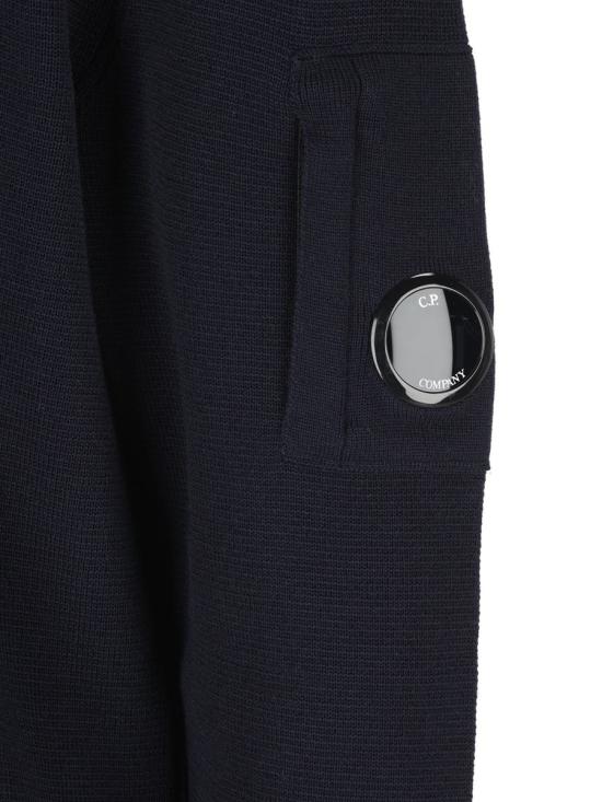 25FW 씨피 컴퍼니 리울 풀 집 렌즈 가디건 제트 19CMKN202A006595A888 AI25 Black - C.P. COMPANY