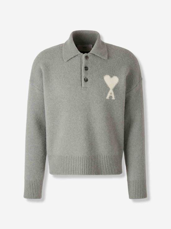 25FW 아미 스웨터 UPL408 KN0135 058GREY OFF WHITE