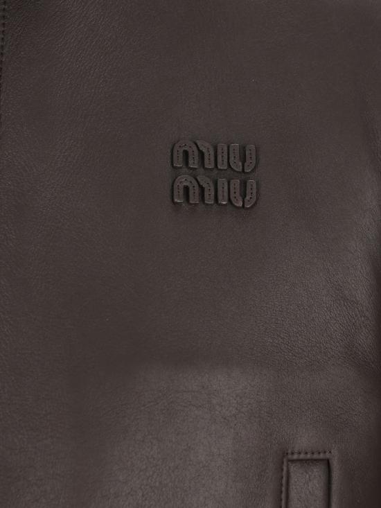 25FW 미우미우 가죽 자켓 MPV961172QF0003 AI25 BROWN - MIU MIU