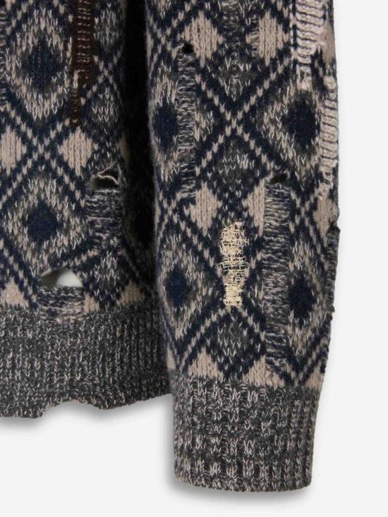 25FW 웨일즈보너 스웨터 UA25KN45 WO12 951GREY BLACK NAVY IVORY Multicolor - WALES BONNER