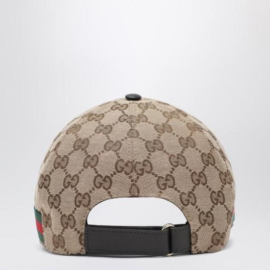 25FW 구찌 웹 디테일 GG 캔버스 베이스볼 캡 200035KQWBG R GUC 9864 Beige - GUCCI