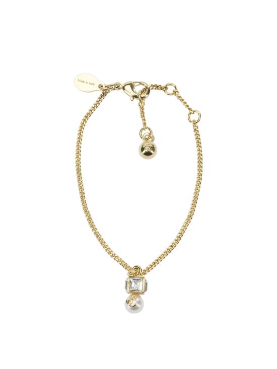 26SS 지미추 팔찌 JC PEARL CUBE BRCLTFTAGOLD WHITE CRYSTAL Gold