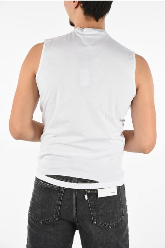  디스퀘어드2 민소매 티셔츠 S71GD0469 S22427 100 Black White - DSQUARED2