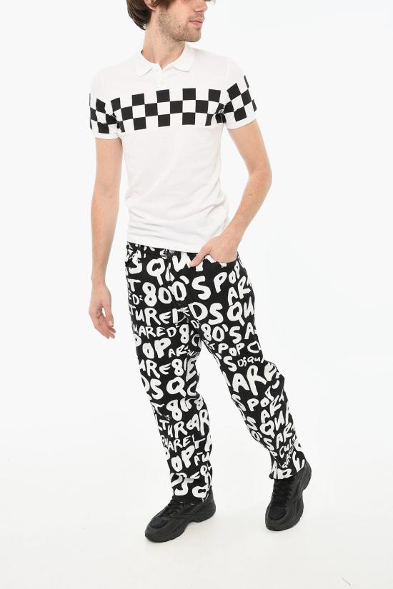  디스퀘어드2 반팔 티셔츠 S71GD0489 S22743 100 Black White - DSQUARED2