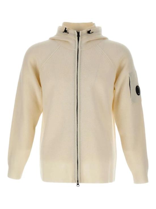 25FW 씨피 컴퍼니 램스울 GRS 후드 풀 집 스웨터 19CMKN057A110149A103 GAUZE WHITE DOM