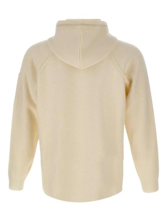 25FW 씨피 컴퍼니 램스울 GRS 후드 풀 집 스웨터 19CMKN057A110149A103 GAUZE WHITE DOM - C.P. COMPANY