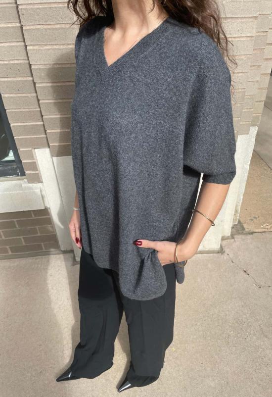  더 엔케이씨 스토어 블라우스 Nkc 스토어 캐시미어 V넥 탑 - The NKC Store