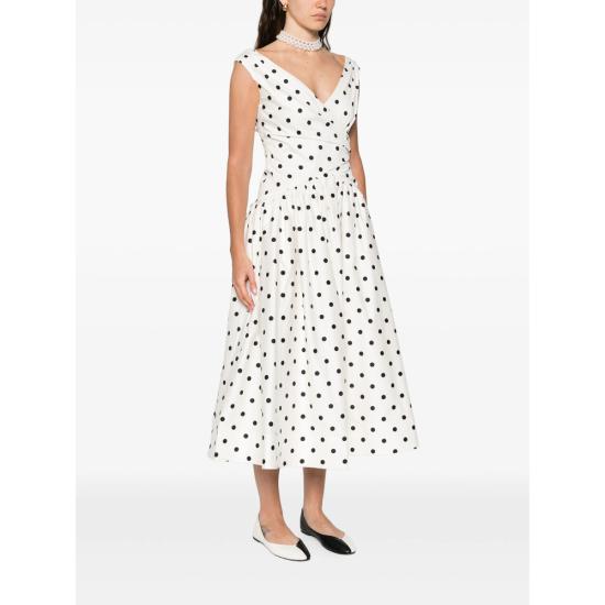 26SS 셀프 포트레이트 미디 원피스 RS26 209M C CREAM WHITE BLACK - SELF PORTRAIT