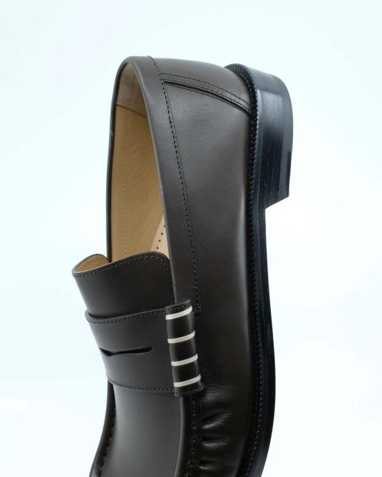  JW앤더슨 로퍼 JW 앤더슨 초콜릿 브라운 송아지 가죽 모카신 - JW ANDERSON