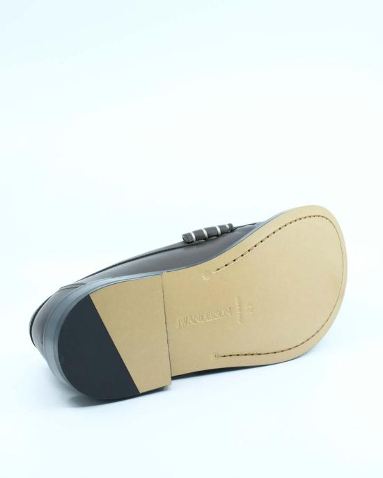  JW앤더슨 로퍼 JW 앤더슨 초콜릿 브라운 송아지 가죽 모카신 - JW ANDERSON