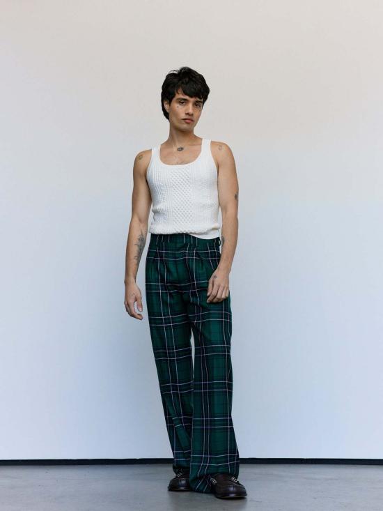  JW앤더슨 민소매 티셔츠 JW 앤더슨 아이보리 비스코스 폴리 케이블 니트 탱크 탑 - JW ANDERSON