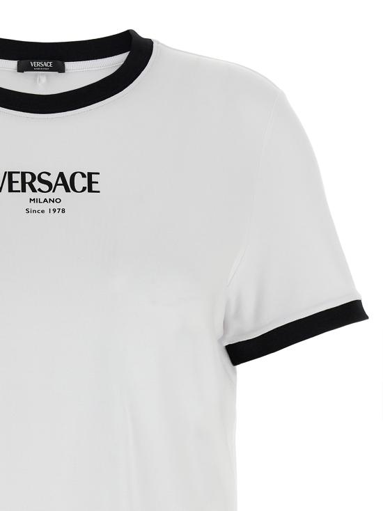 26SS 베르사체 반팔 티셔츠 10226561A166852W020 White Black - VERSACE