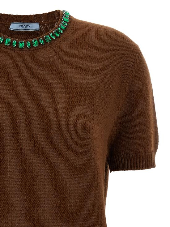 26SS 프라다 스웨터 P24V2BSOOO18M6F0005 Brown - PRADA